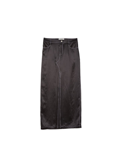 Black Silk Maxi Skirt | Fleur du Mal