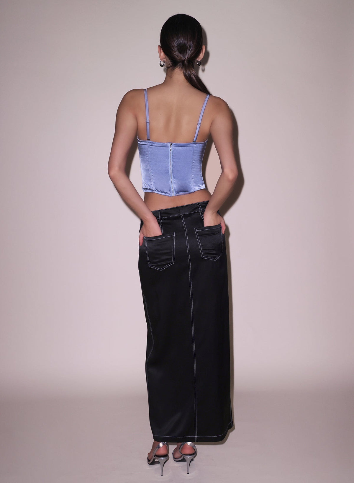 Black Silk Maxi Skirt | Fleur du Mal