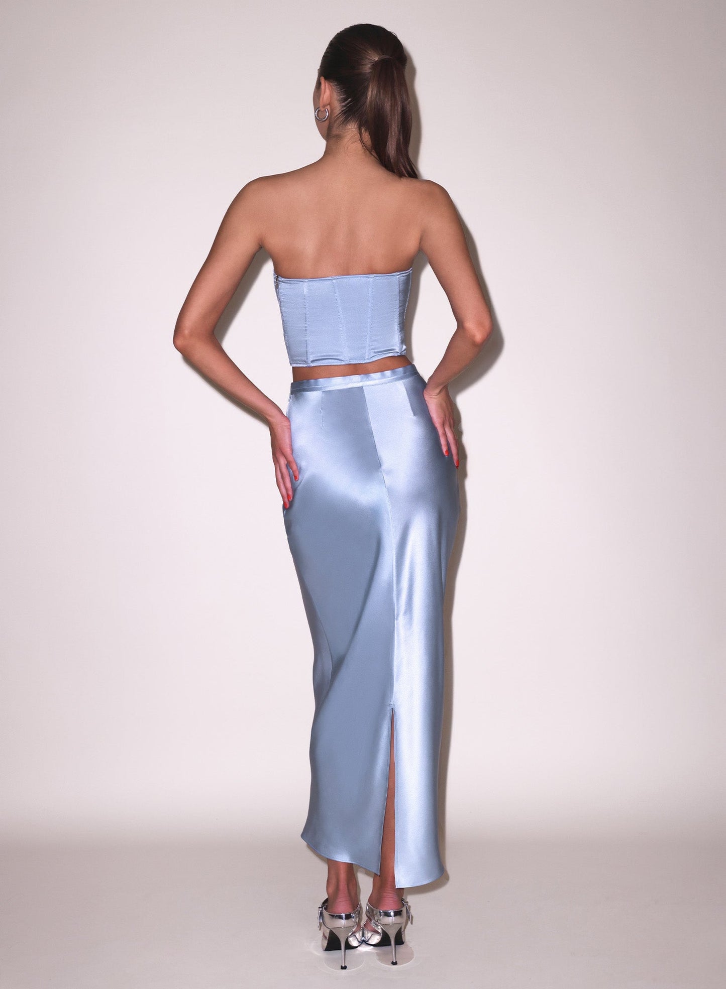 Pastel Sky Silk Corset Top | Fleur du Mal