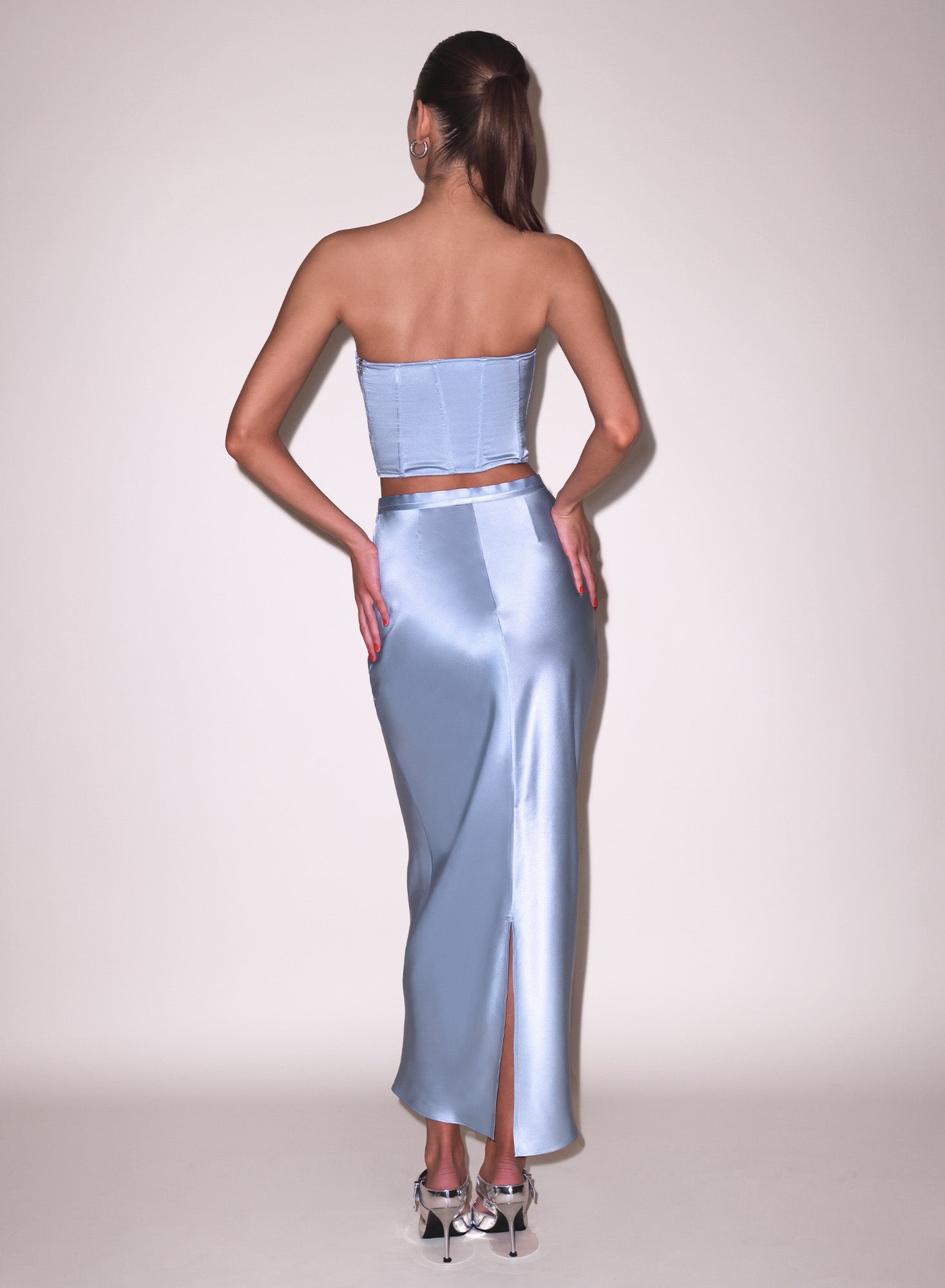 Pastel Sky Silk Bias Skirt | Fleur du Mal