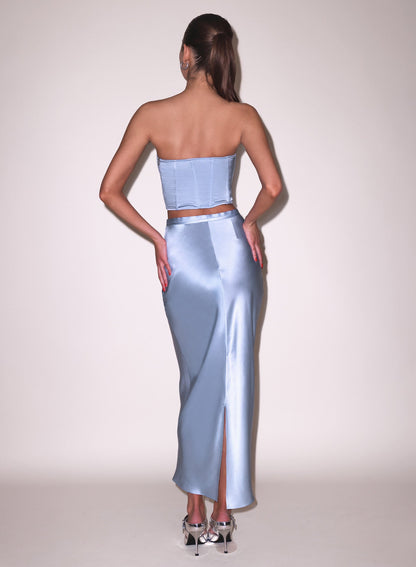 Pastel Sky Silk Bias Skirt | Fleur du Mal