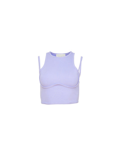 Lavender Strappy Ribbed Tank | Fleur du Mal