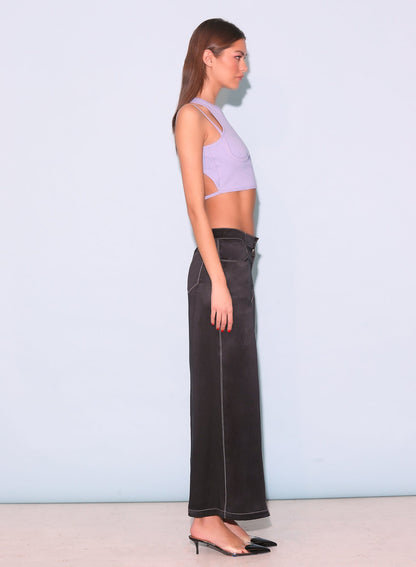 Lavender Strappy Ribbed Tank | Fleur du Mal