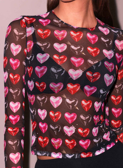 Black Heartbreaker Long Sleeve Top | Fleur du Mal