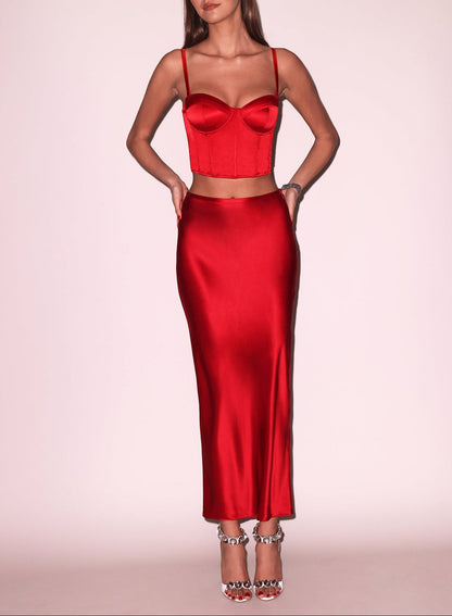 Silk Bias Cutout Skirt | Fleur du Mal
