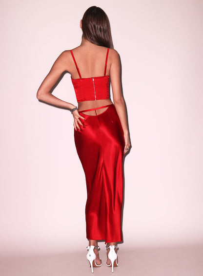 Silk Bias Cutout Skirt | Fleur du Mal