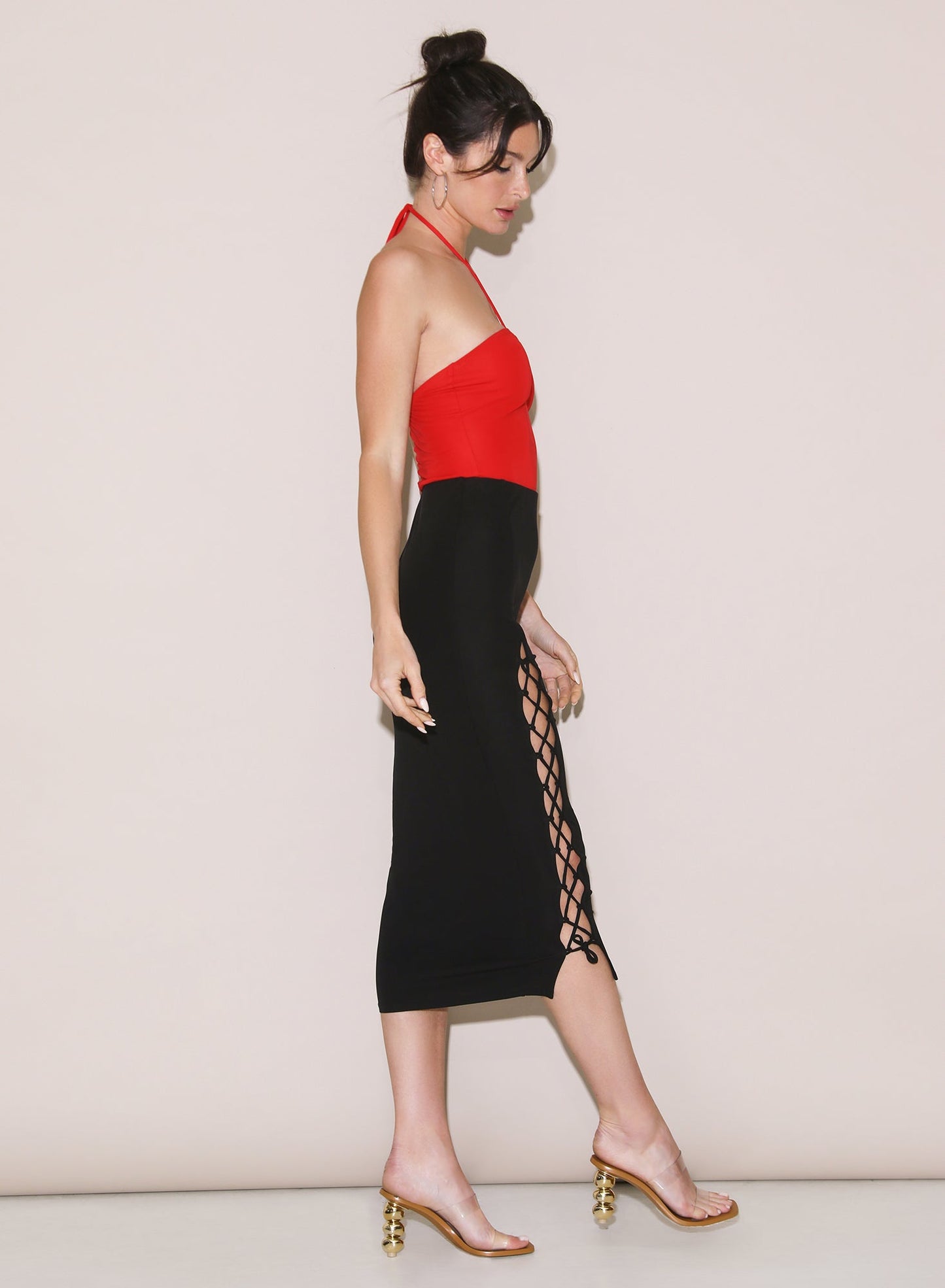Black Jersey Lace Up Skirt | Fleur du Mal