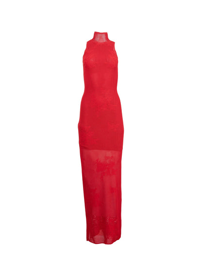 Ruby Red Lace Pointelle Racer Dress | Fleur du Mal