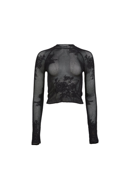 Lace Pointelle Long Sleeve Top | Fleur du Mal
