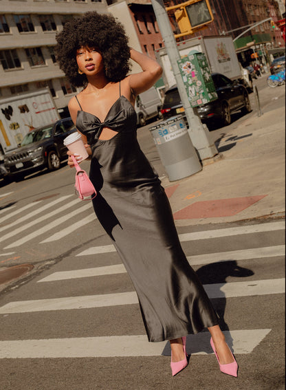 Black Bow Slip Dress | Fleur du Mal