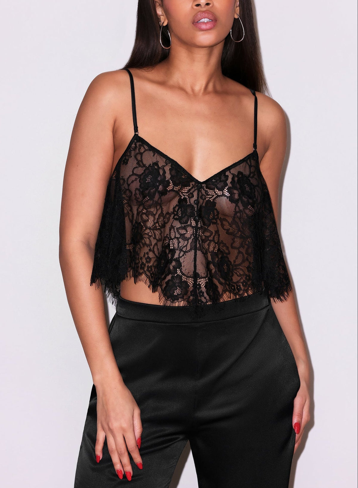 Black Juliet Lace Flutter Cami | Fleur du Mal