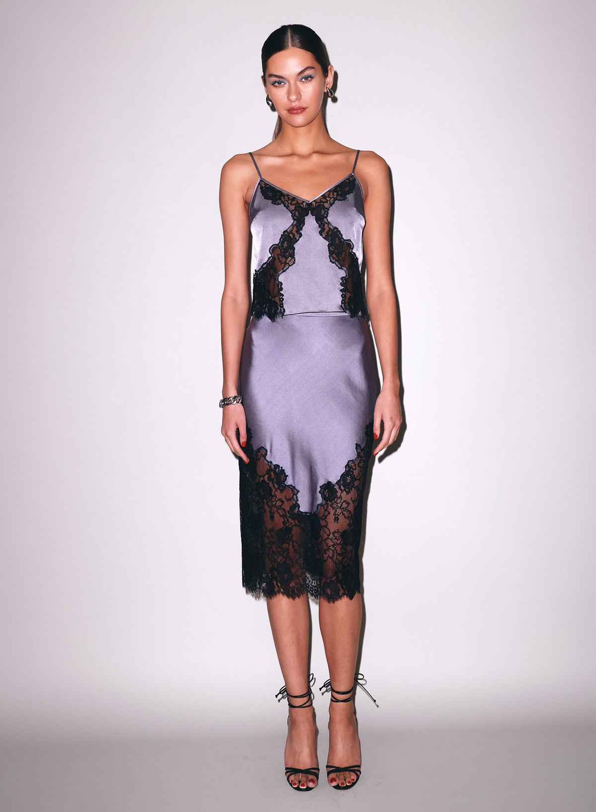 Lavender Smoke Juliet Lace Silk Cami | Fleur du Mal