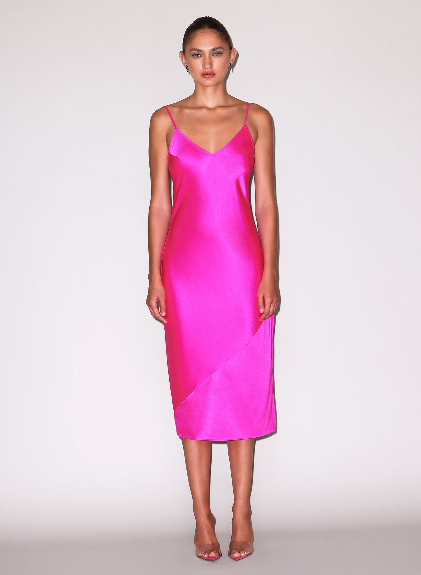 Wild Pink Silk V Slip Dress | Fleur du Mal