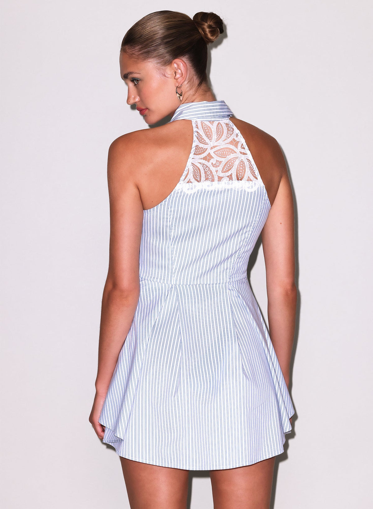East Hampton Stripe Poplin Halter Dress | Fleur du Mal