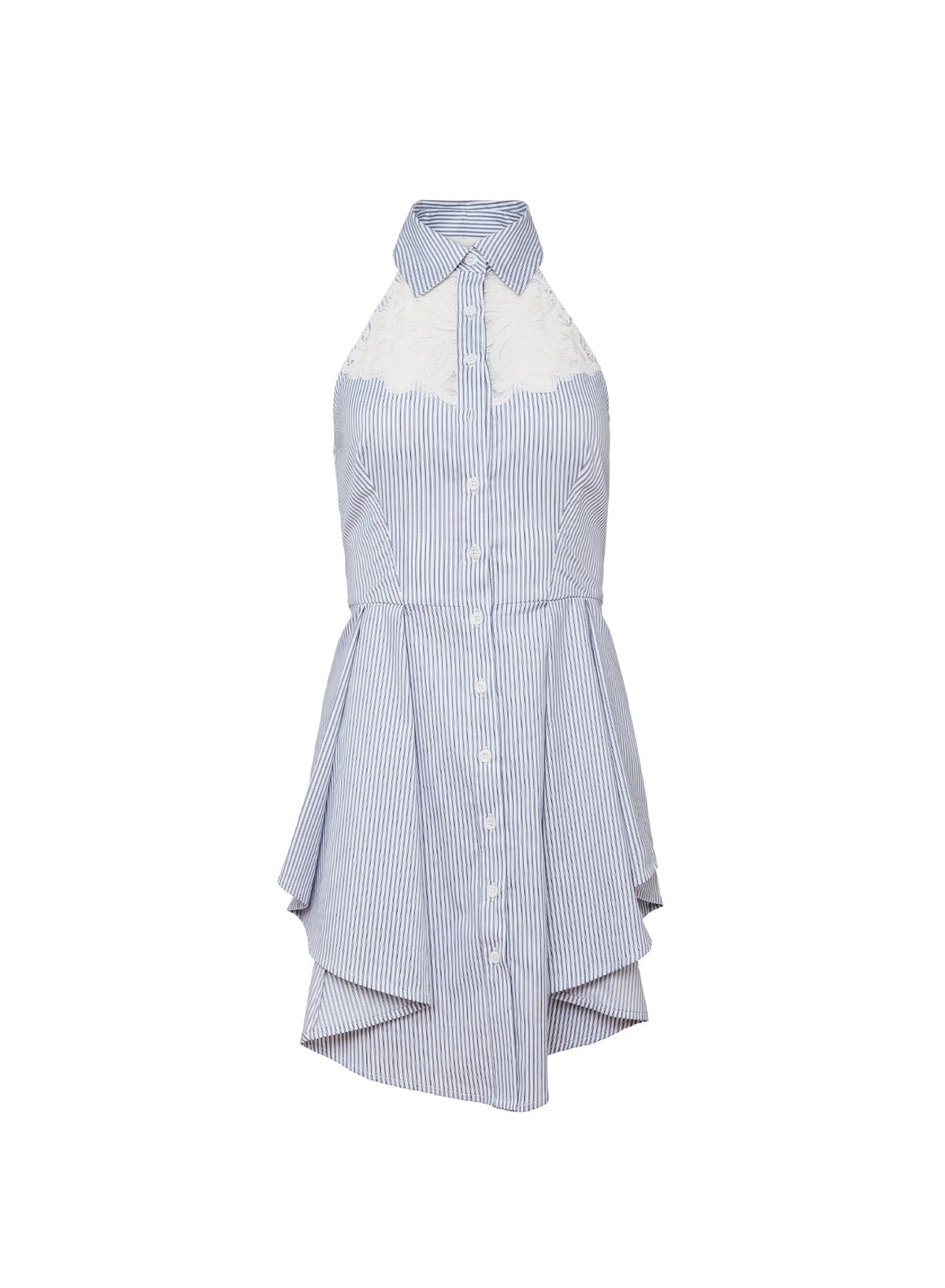 East Hampton Stripe Poplin Halter Dress | Fleur du Mal