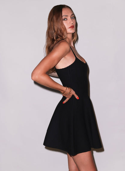 Black Flared Corset Dress Best Dress | Fleur du Mal