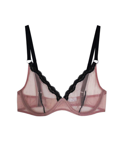 Petal Pink Sheer Tulle Demi Bra | Fleur du Mal
