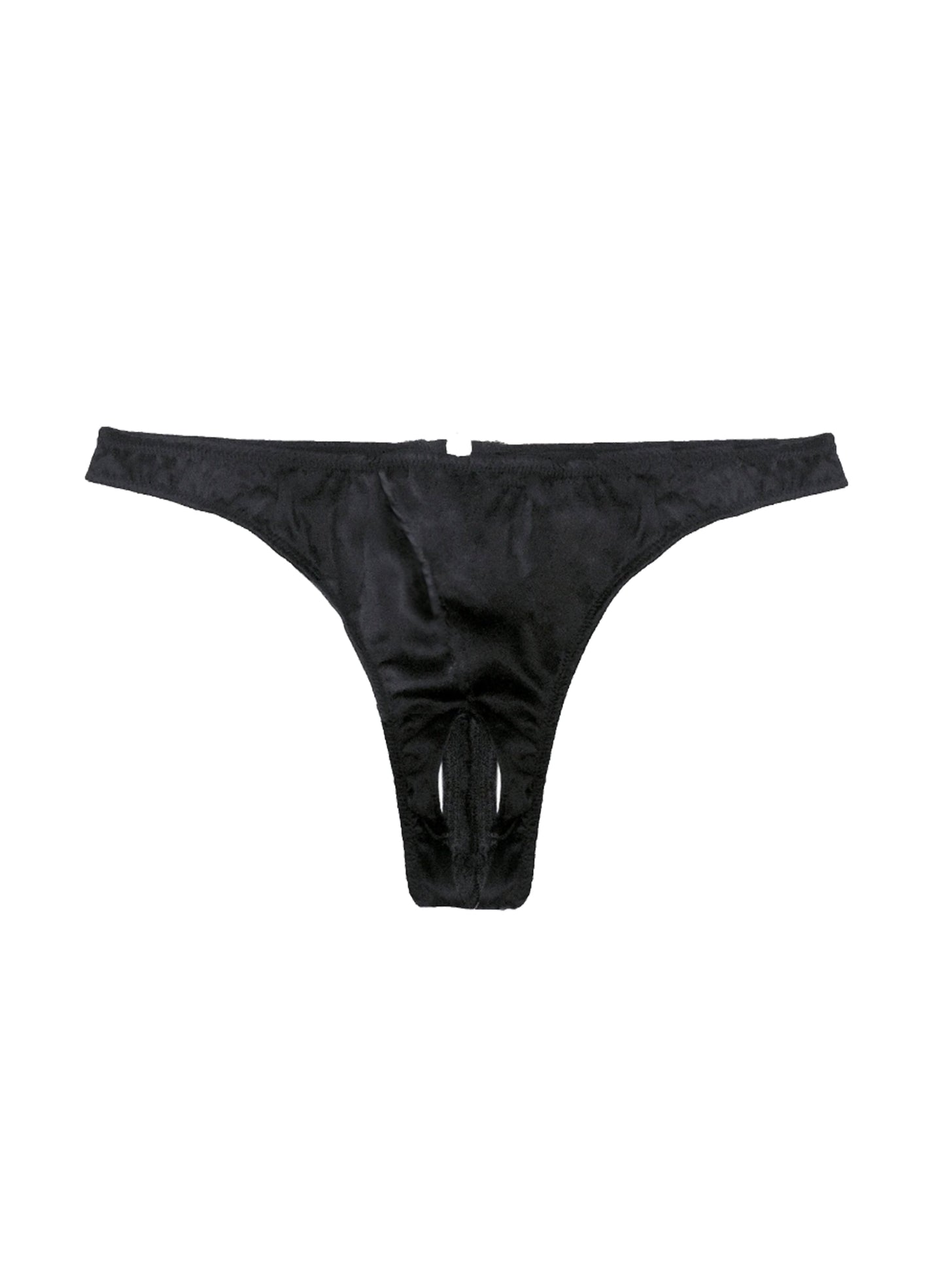 Black Luxe Crotchless Thong | Fleur du Mal