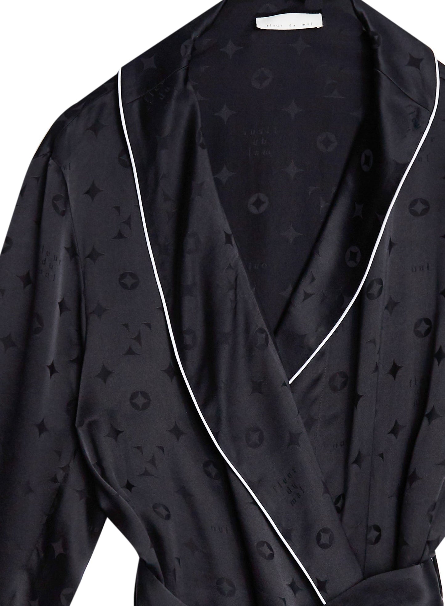 Black Silk Jacquard Robe | Fleur du Mal