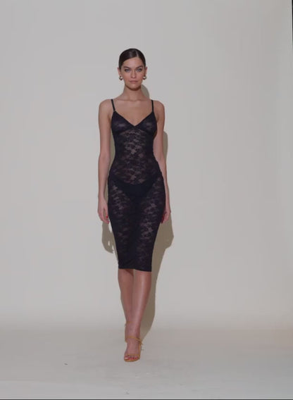 Le Stretch Lace Slip Dress | Fleur du Mal