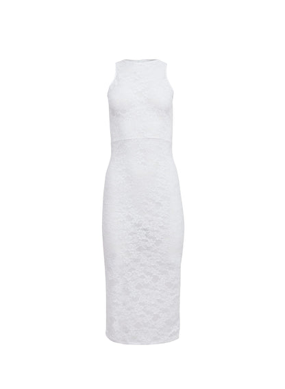 Ivory Le Stretch Lace Racer Tank Dress | Fleur du Mal