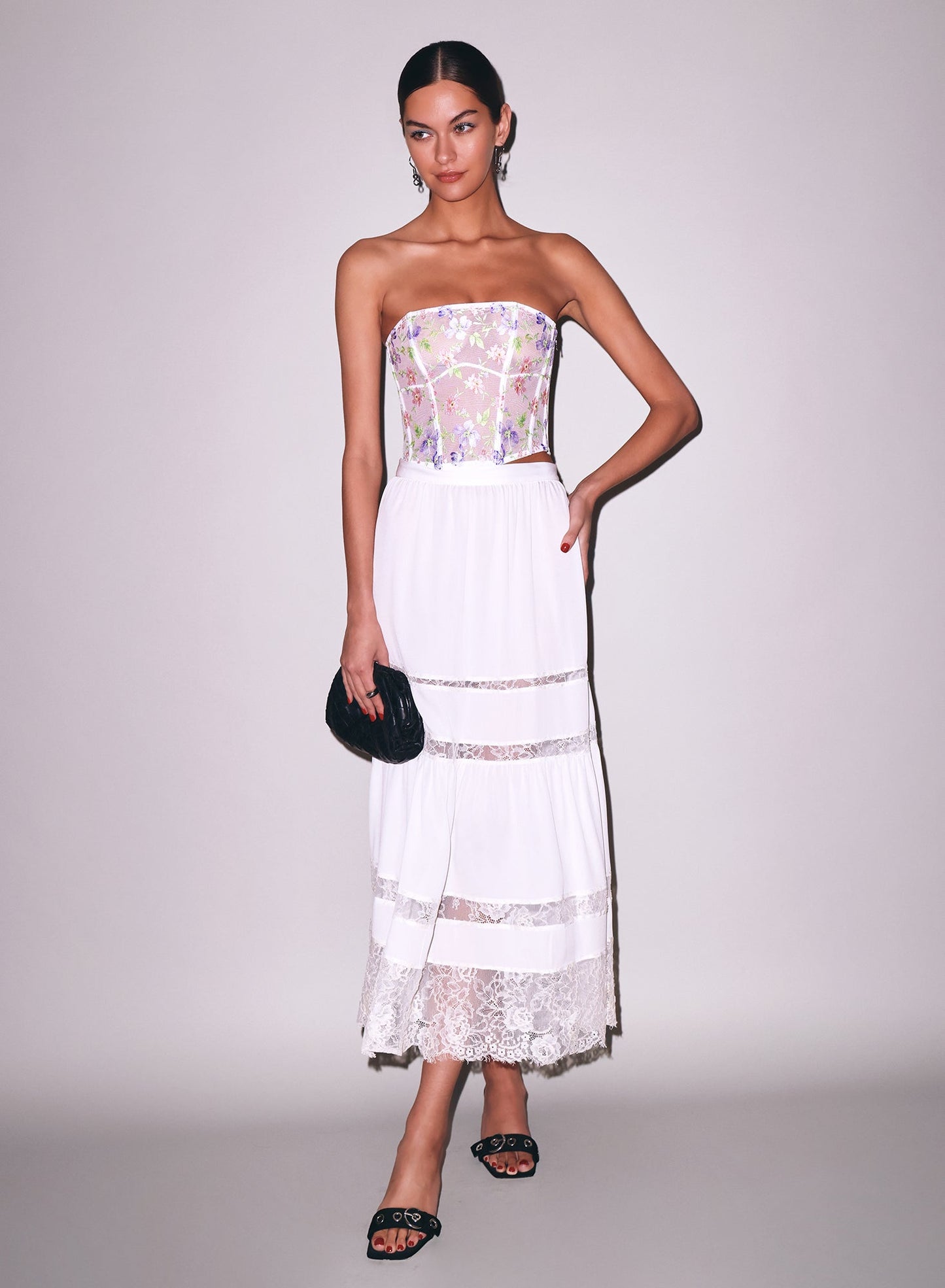 Ivory Elara Embroidery Corset Top | Fleur du Mal