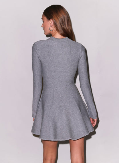 Medium Heather Grey Henley Flared Corset Dress | Fleur du Mal