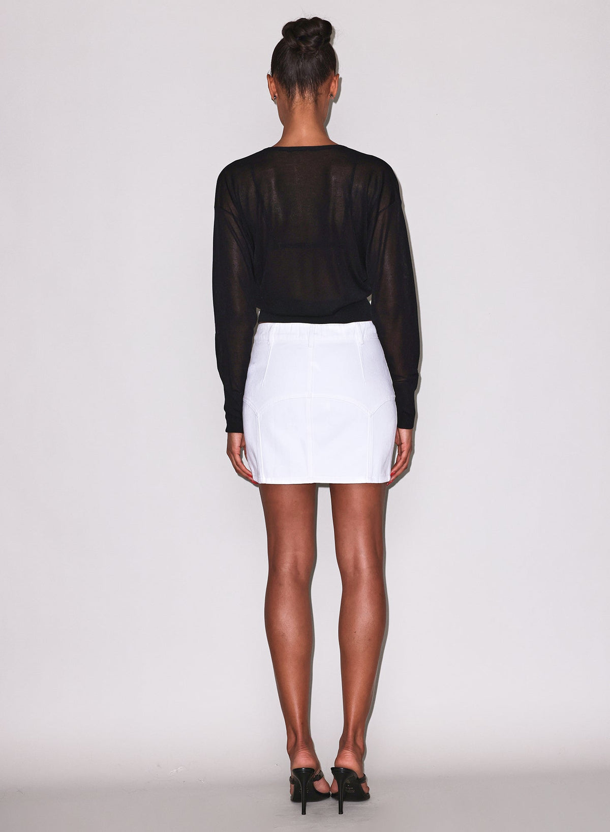 Black Sheer Knit V-Neck Sweater | Fleur du Mal