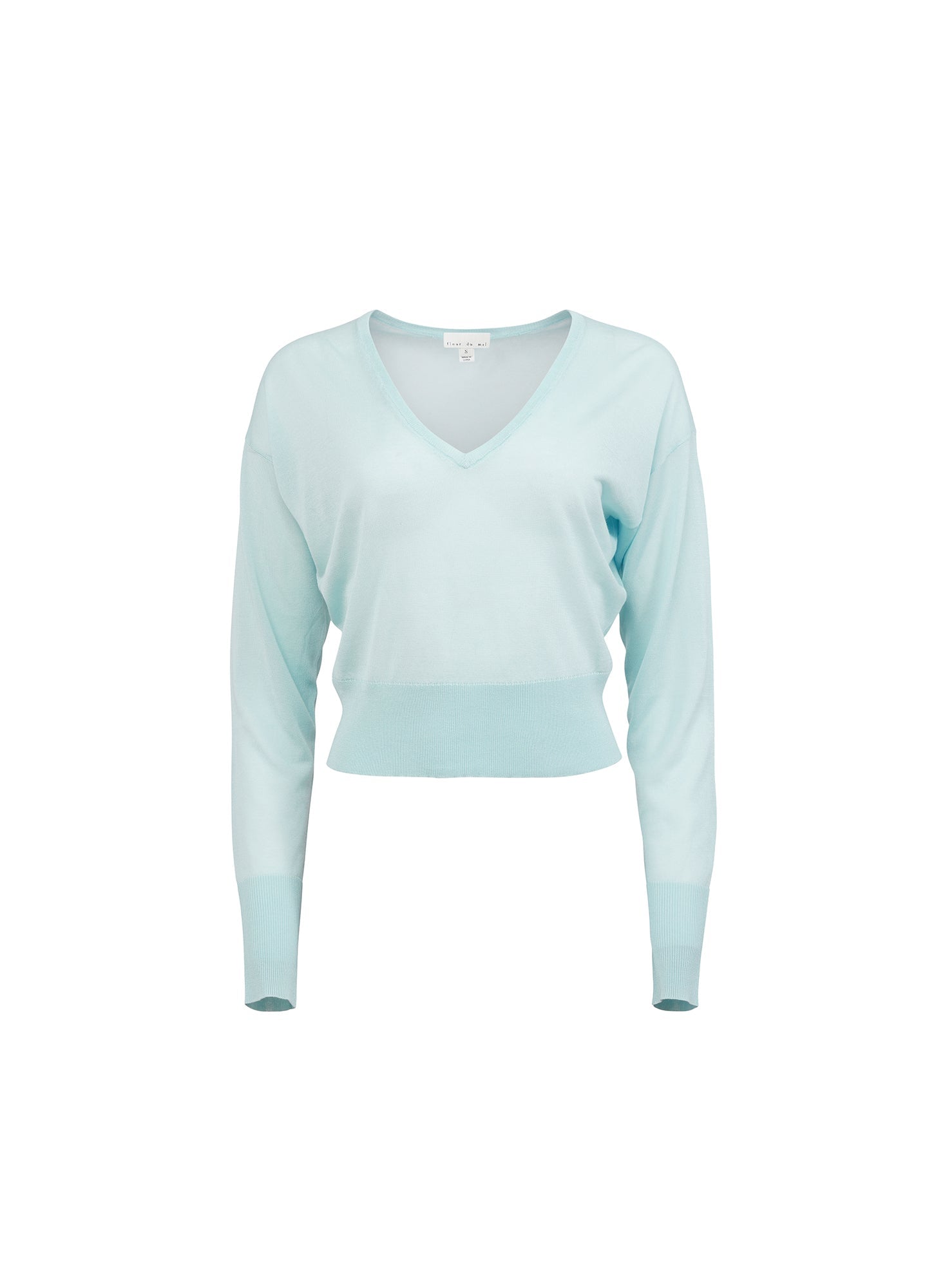 Frosted Mint Sheer Knit V-Neck Sweater | Fleur du Mal