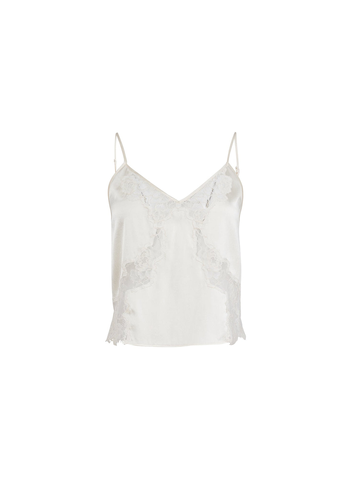 White Juliet Lace Silk Cami | Fleur du Mal