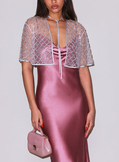 Silver Embellished Cape | Fleur du Mal