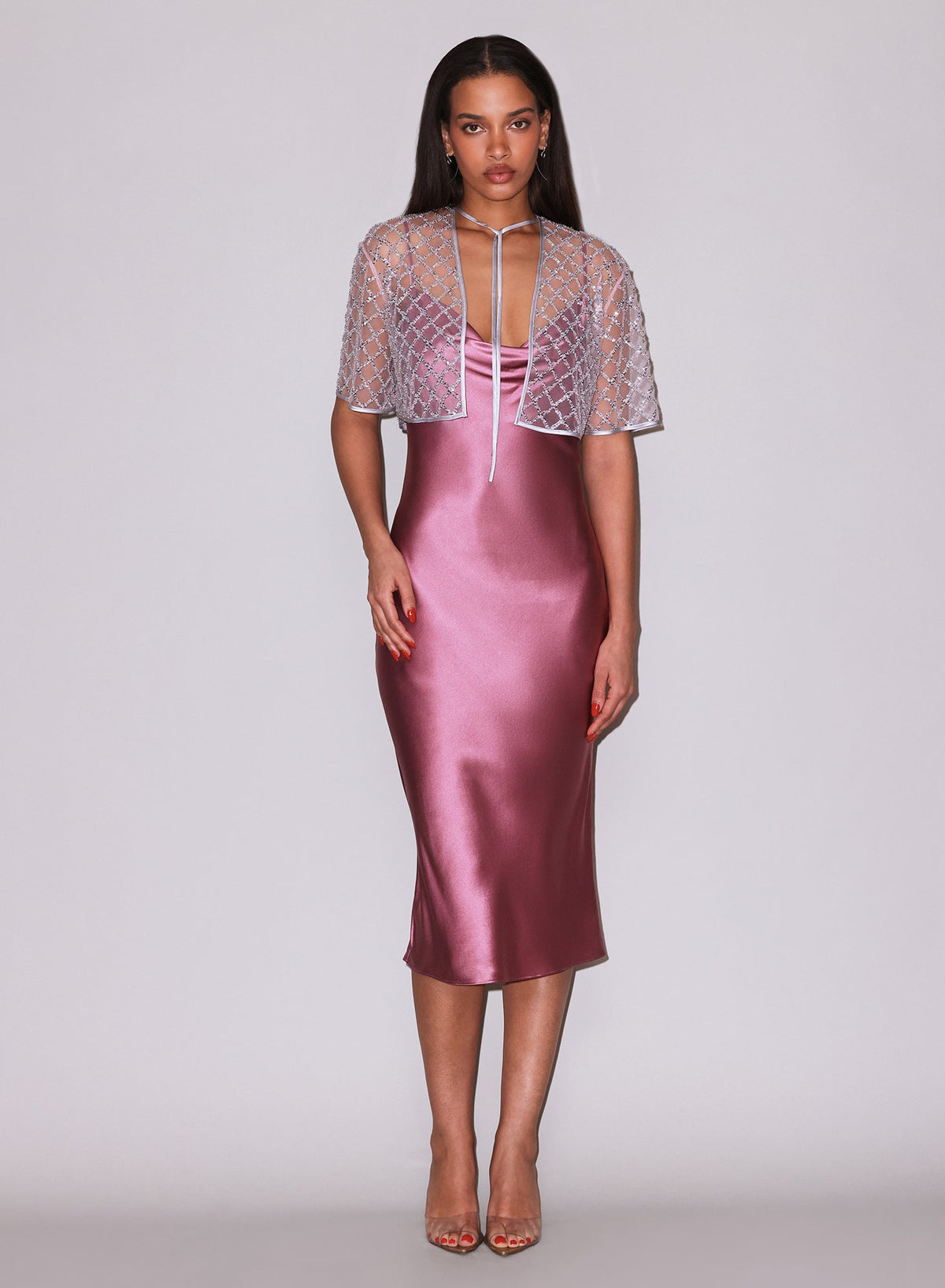 Silver Embellished Cape | Fleur du Mal