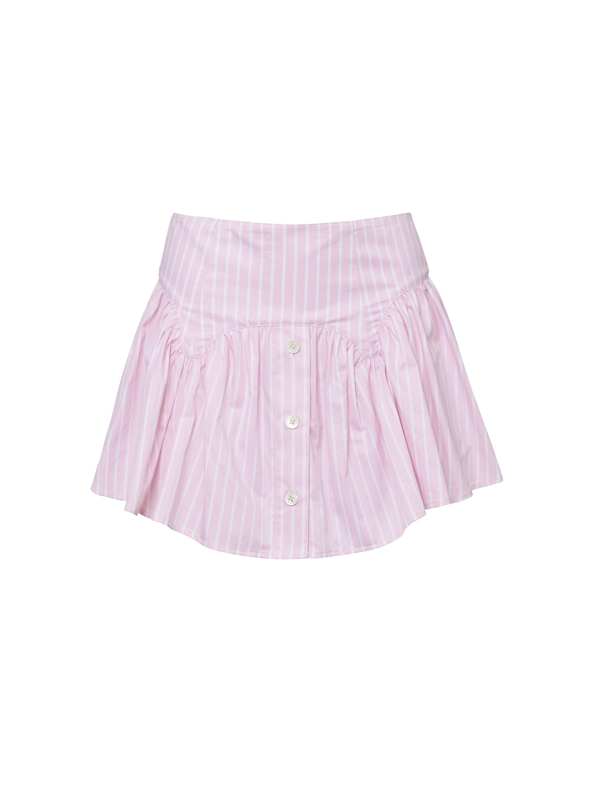 Pink Bubblegum Stripe Poplin Garter Skort | Fleur du Mal