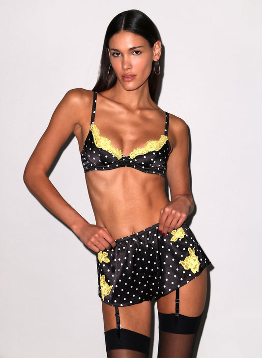 Small Dot Black Juliet Lace Tap Short | Fleur du Mal