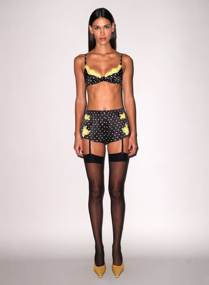 Small Dot Black Juliet Lace Tap Short | Fleur du Mal