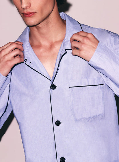 Pacific Blue Poplin PJ Top | Fleur du Mal