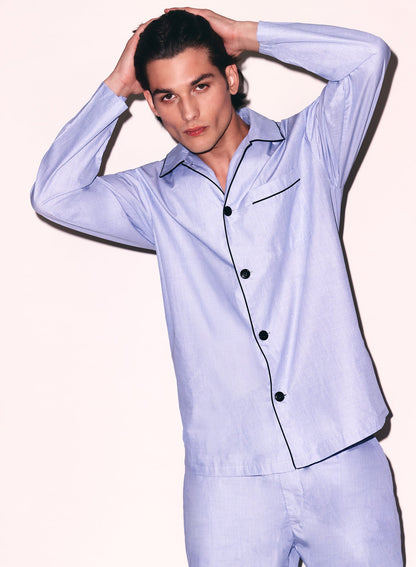 Pacific Blue Poplin PJ Top | Fleur du Mal