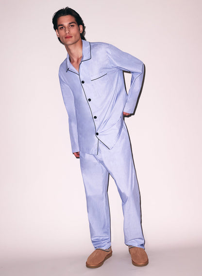 Pacific Blue Poplin PJ Pant | Fleur du Mal