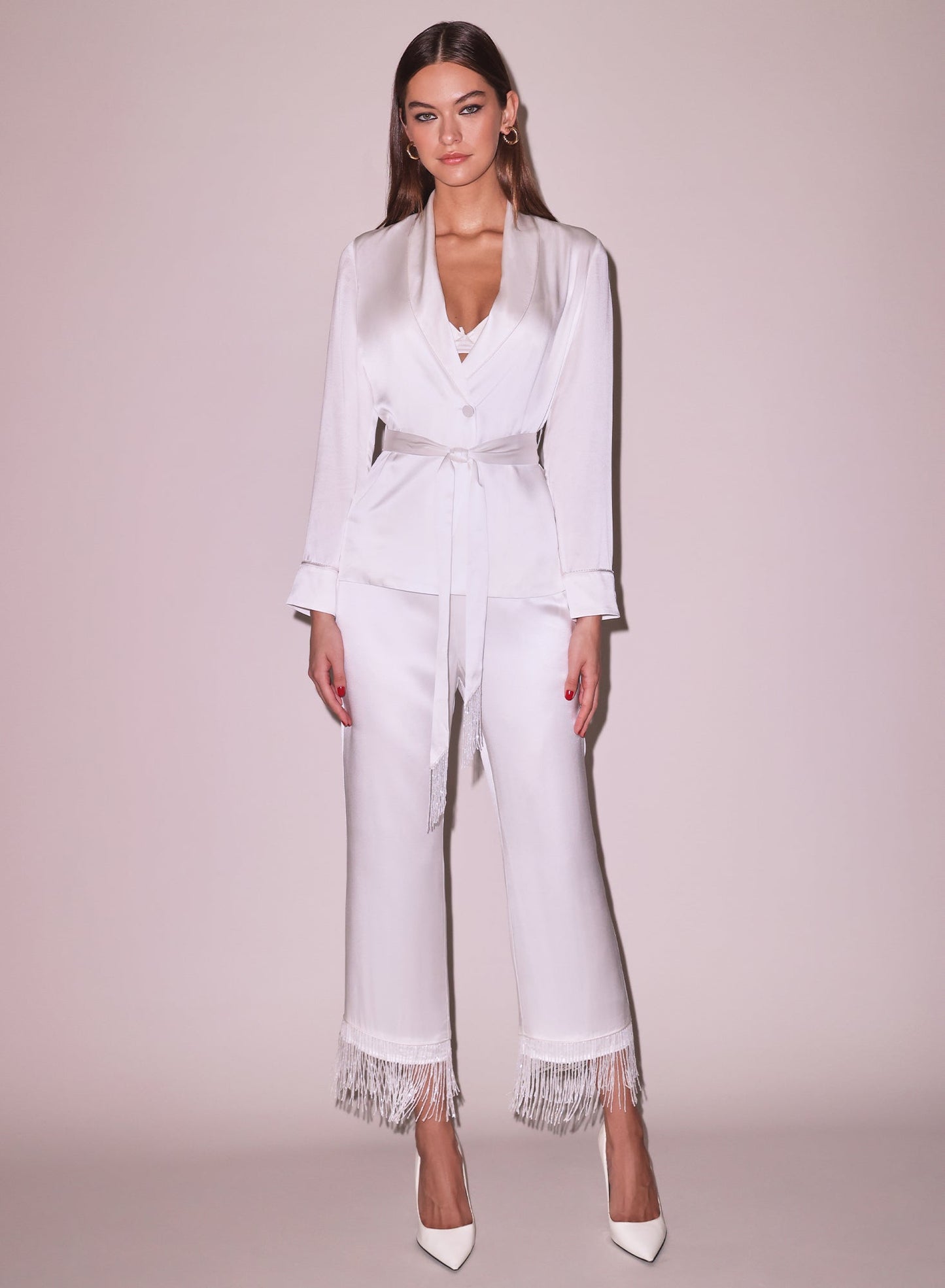 Ivory Bianca Smoking Jacket | Fleur du Mal