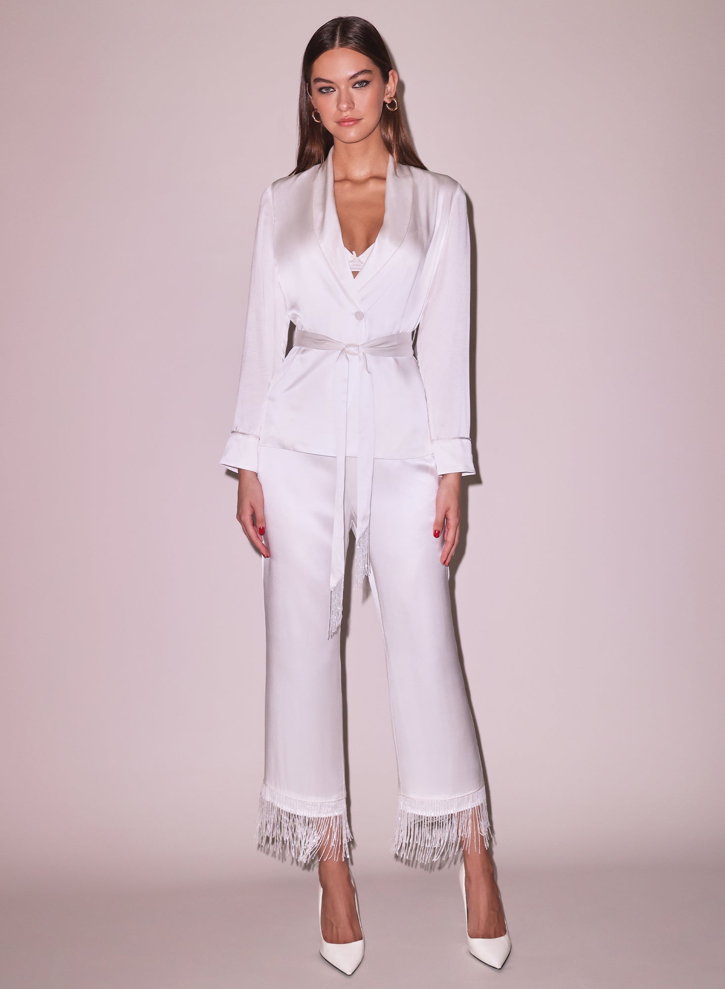 Ivory Bianca Smoking Jacket | Fleur du Mal