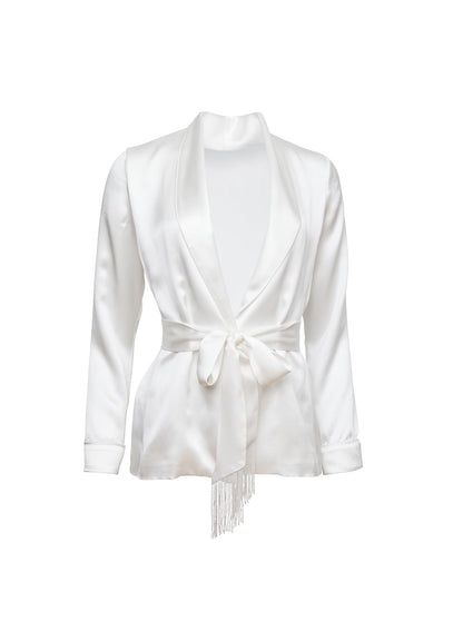 Ivory Bianca Smoking Jacket | Fleur du Mal