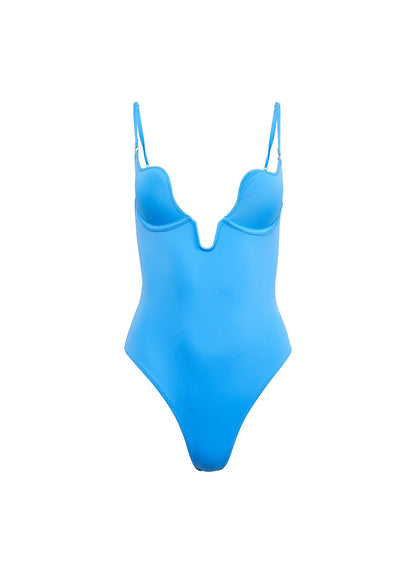 Aegean Blue Seduce U-Plunge One Piece | Fleur du Mal