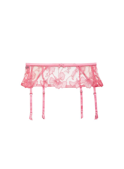 Pink Cadillac Harper Embroidery Garter Belt | Fleur du Mal
