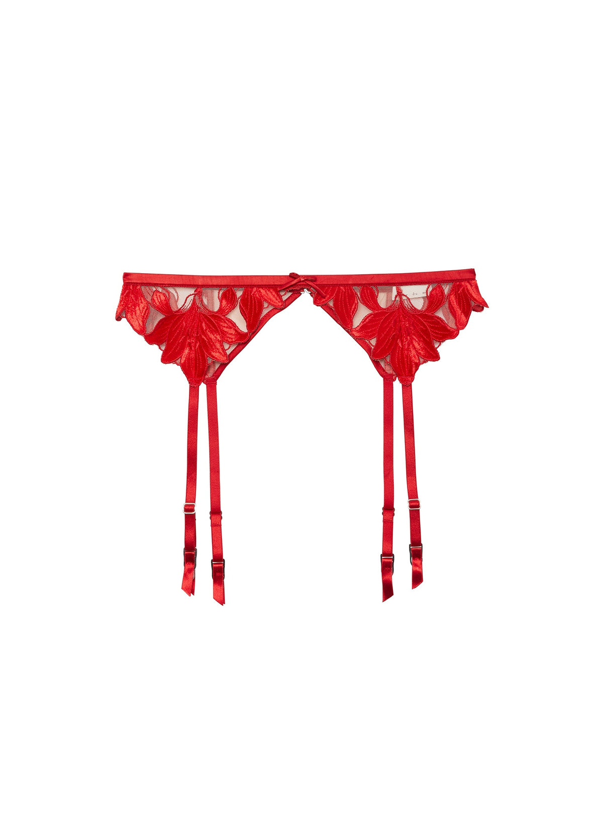 Red Lily Embroidery Garter Belt | Fleur du Mal