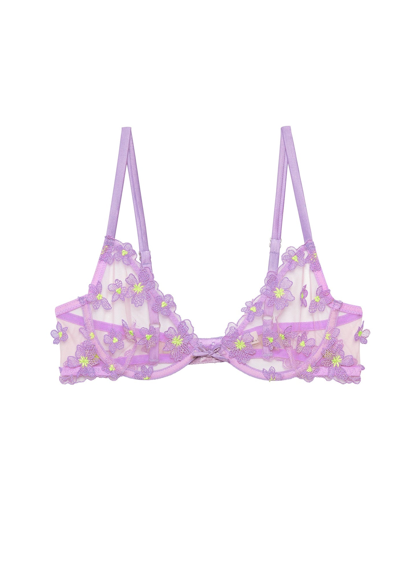 Lavender Petal Embroidery Demi Bra | Fleur du Mal