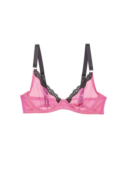 Pretty Pink Sheer Tulle Demi Bra | Fleur du Mal