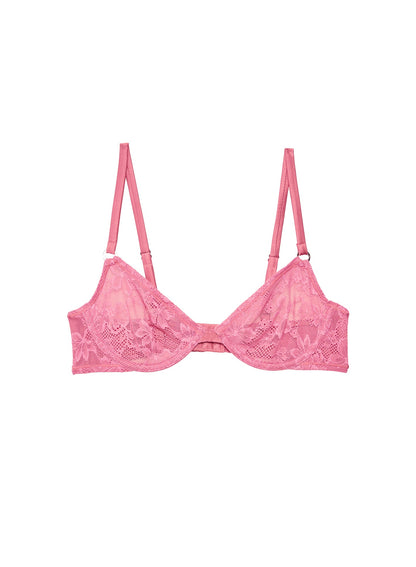 Pink Le Stretch Lace Demi Bra | Fleur du Mal