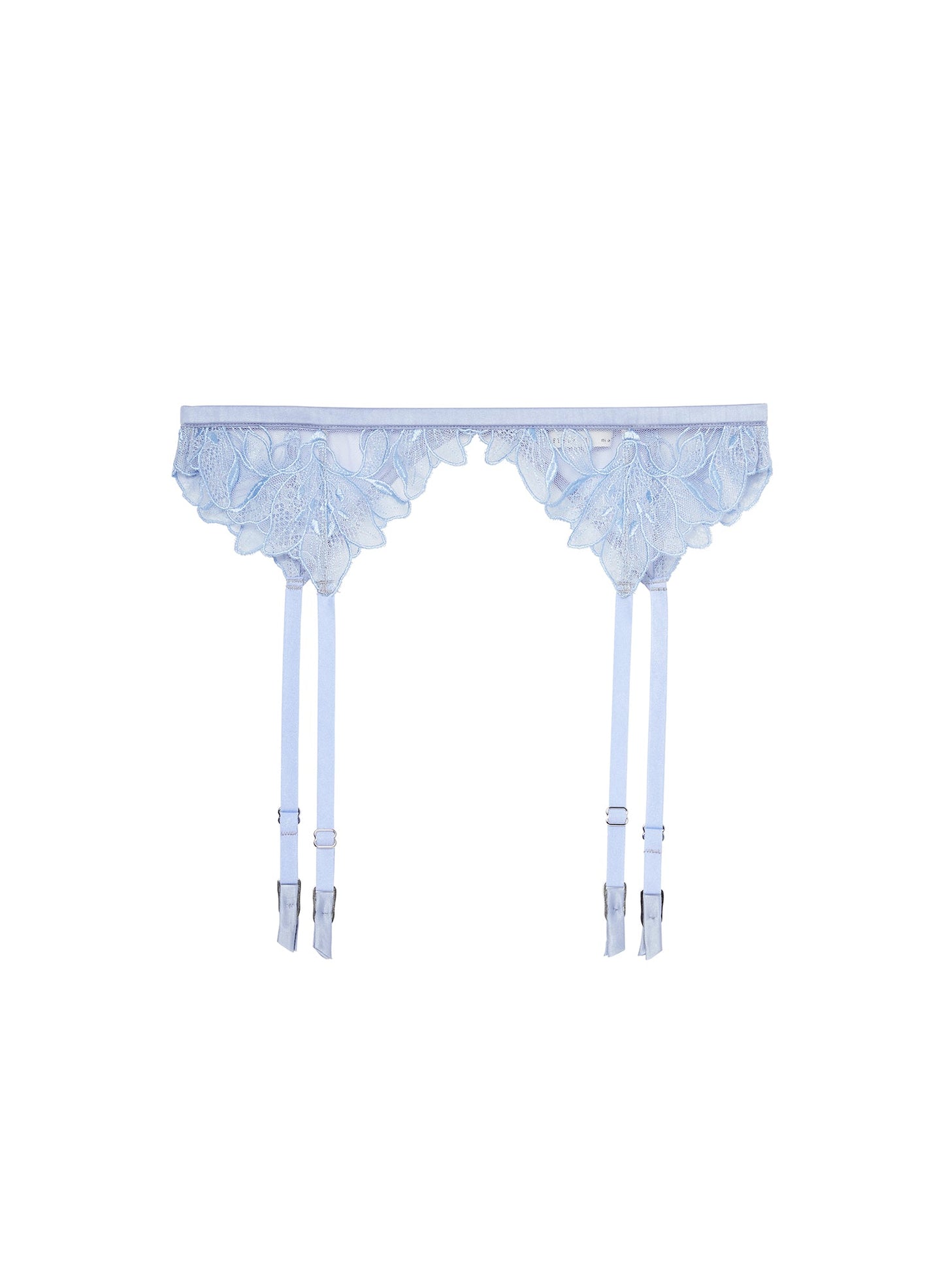 Light Blue Lily Embroidery Garter Belt | Fleur du Mal
