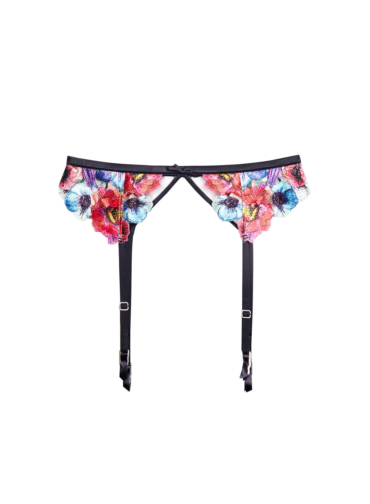 Multi-Colored Tuileries Embroidery Garter | Fleur du Mal