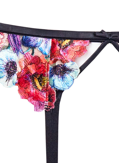 Multi-Colored Tuileries Embroidery Garter | Fleur du Mal